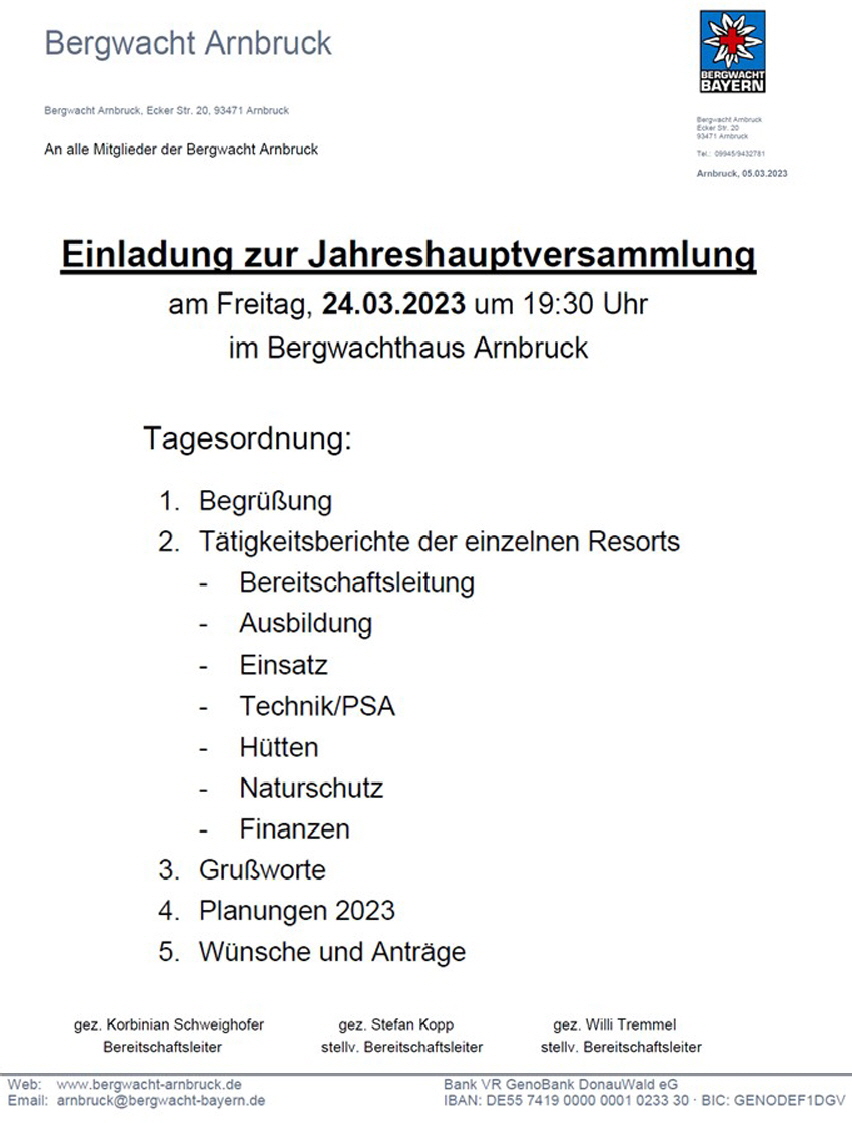 Jahresversammlung 2023