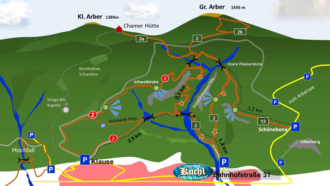 Bodenmais Wanderkarte Rissloch Wasserflle